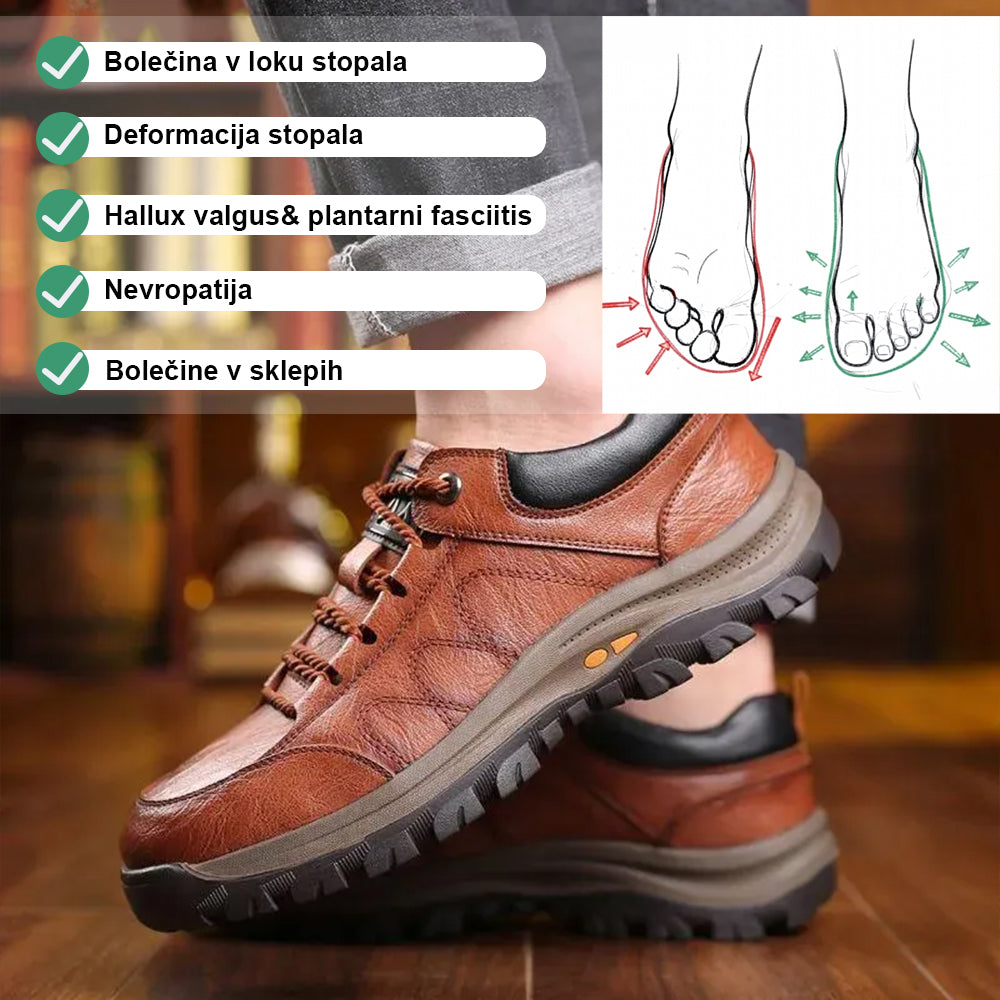 Inwalks® Italijanski usnjeni čevlji | Mehki in udobni | Podpora stopalnega loka olajša hojo