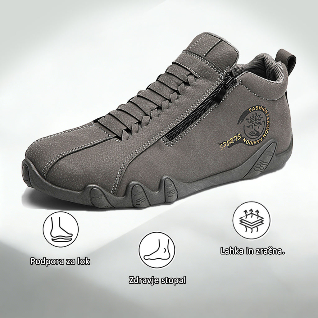 Inwalks® - Nedrseči, vodoodporni, ročno šivani semiš čevlji, ki naravno podpirajo in popravljajo držo stopal.